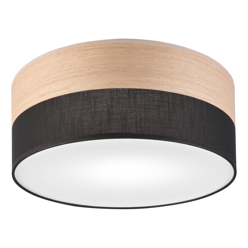 Ceiling light SIRJA WOOD 1xE27/15W/230V d. 35 cm black/oak