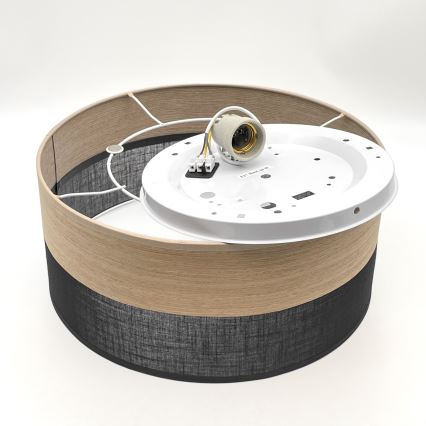 Ceiling light SIRJA WOOD 1xE27/15W/230V d. 35 cm black/oak