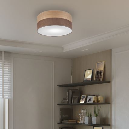 Ceiling light SIRJA WOOD 1xE27/15W/230V d. 35 cm brown/oak