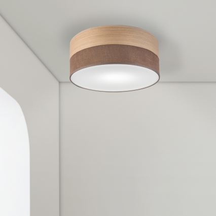 Ceiling light SIRJA WOOD 1xE27/15W/230V d. 35 cm brown/oak