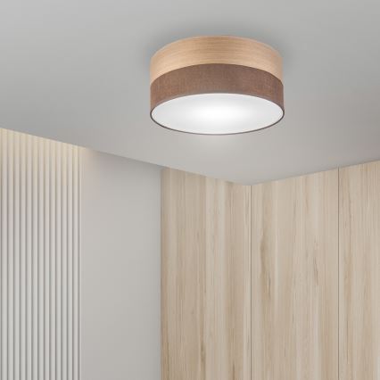 Ceiling light SIRJA WOOD 1xE27/15W/230V d. 35 cm brown/oak