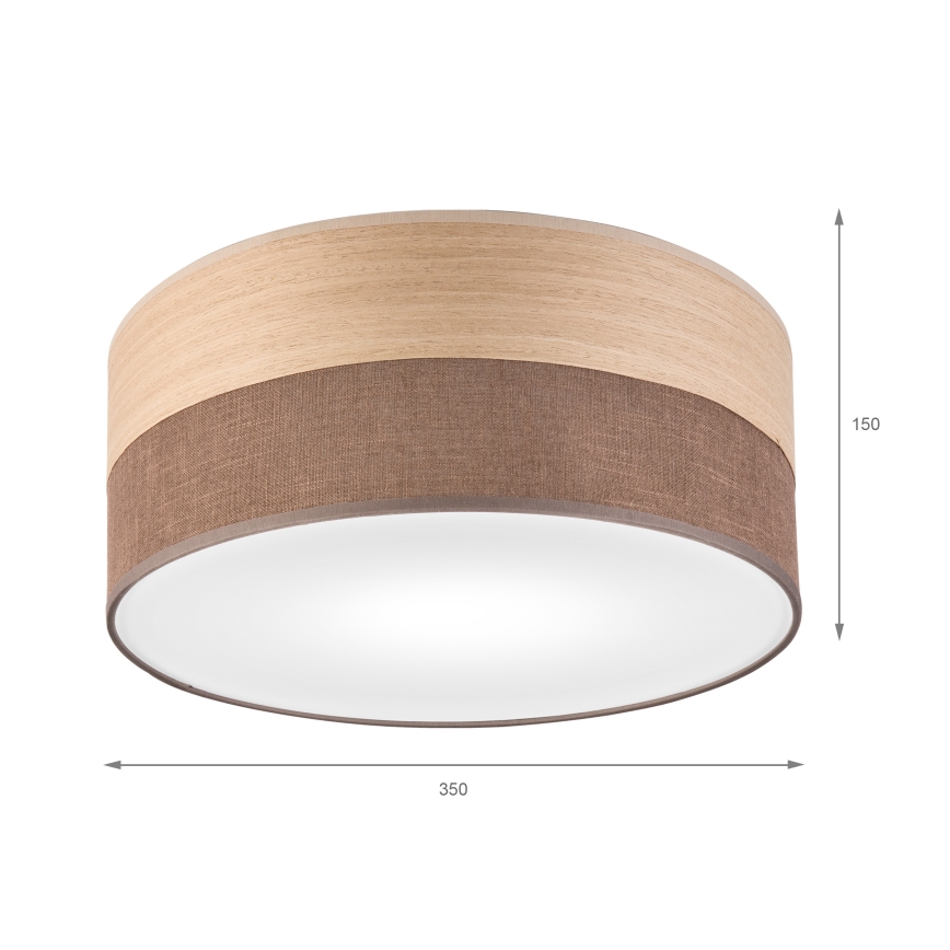 Ceiling light SIRJA WOOD 1xE27/15W/230V d. 35 cm brown/oak