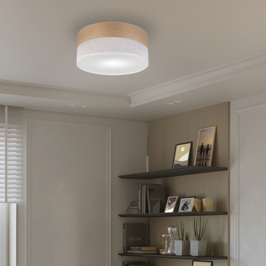 Ceiling light SIRJA WOOD 1xE27/15W/230V d. 35 cm white/oak