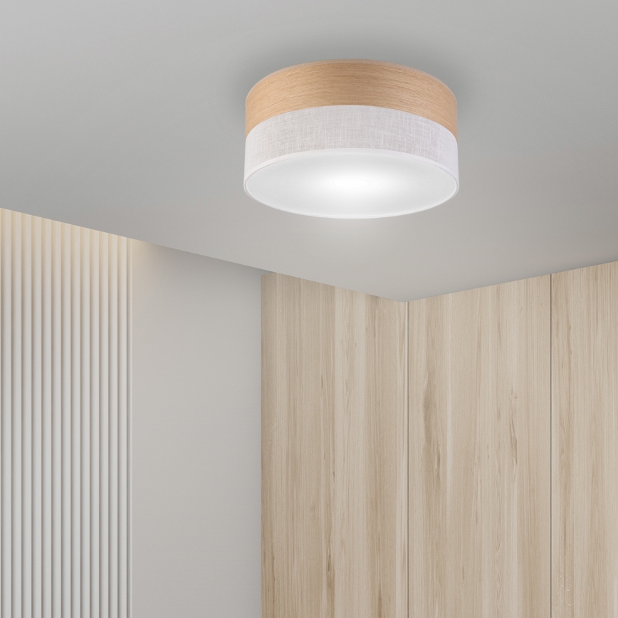 Ceiling light SIRJA WOOD 1xE27/15W/230V d. 35 cm white/oak