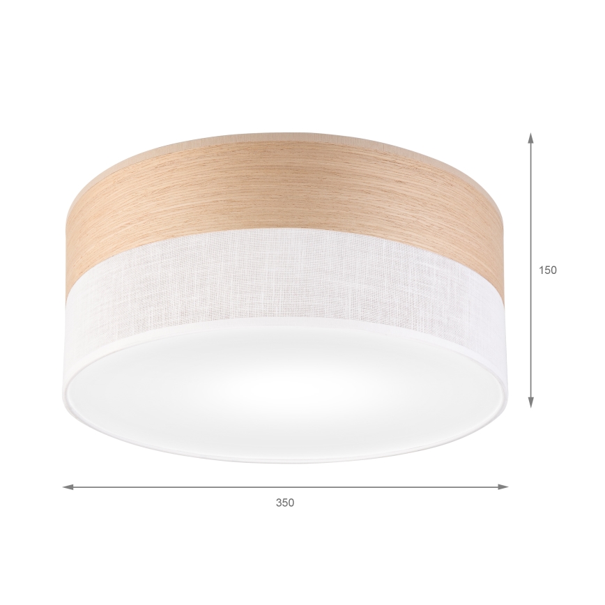 Ceiling light SIRJA WOOD 1xE27/15W/230V d. 35 cm white/oak