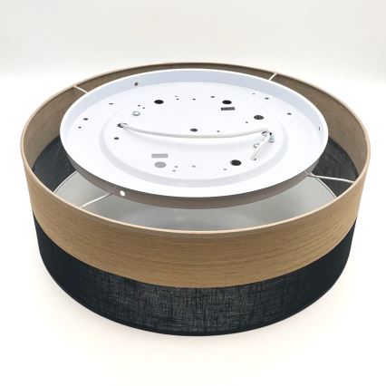 Ceiling light SIRJA WOOD 2xE27/15W/230V d. 45 cm black/oak