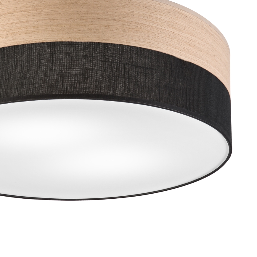 Ceiling light SIRJA WOOD 2xE27/15W/230V d. 45 cm black/oak