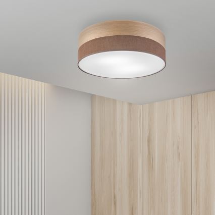 Ceiling light SIRJA WOOD 2xE27/15W/230V d. 45 cm brown/oak