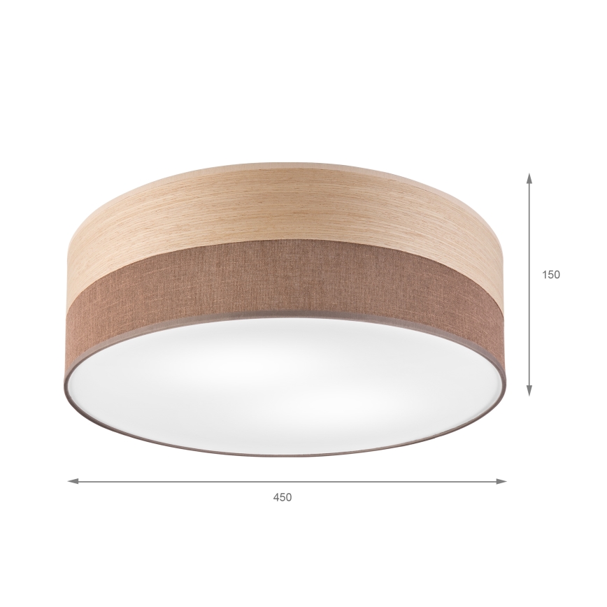 Ceiling light SIRJA WOOD 2xE27/15W/230V d. 45 cm brown/oak
