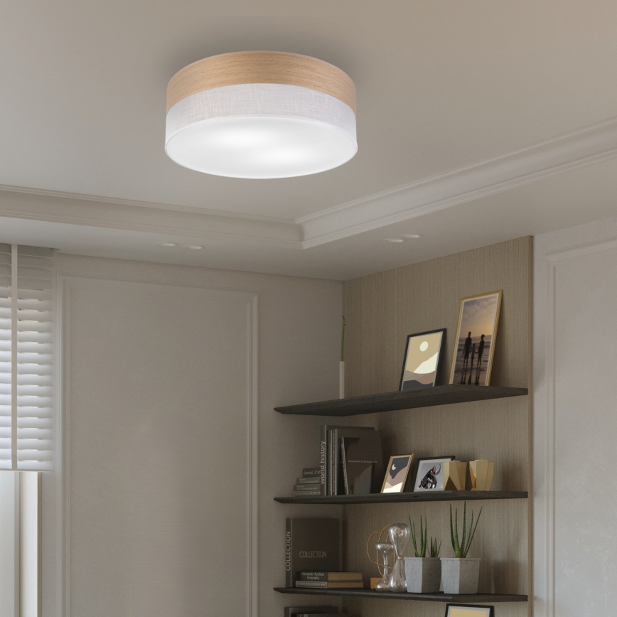 Ceiling light SIRJA WOOD 2xE27/15W/230V d. 45 cm white/oak