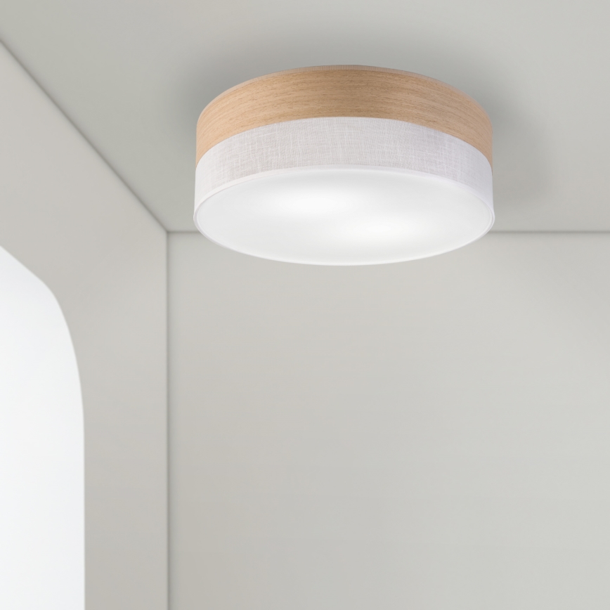 Ceiling light SIRJA WOOD 2xE27/15W/230V d. 45 cm white/oak