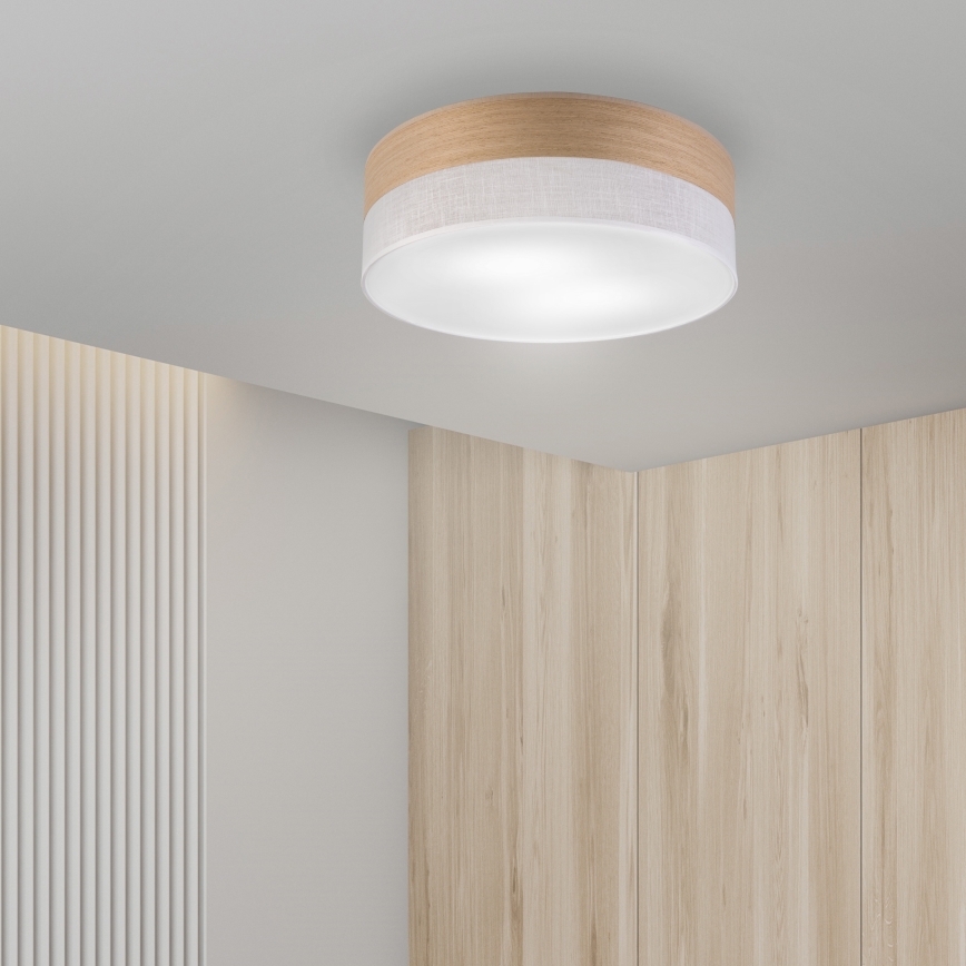 Ceiling light SIRJA WOOD 2xE27/15W/230V d. 45 cm white/oak