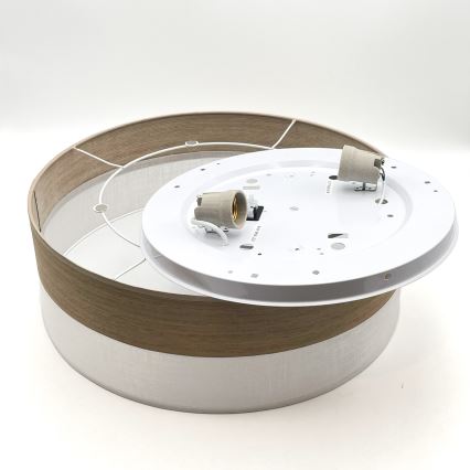 Ceiling light SIRJA WOOD 2xE27/15W/230V d. 45 cm white/oak