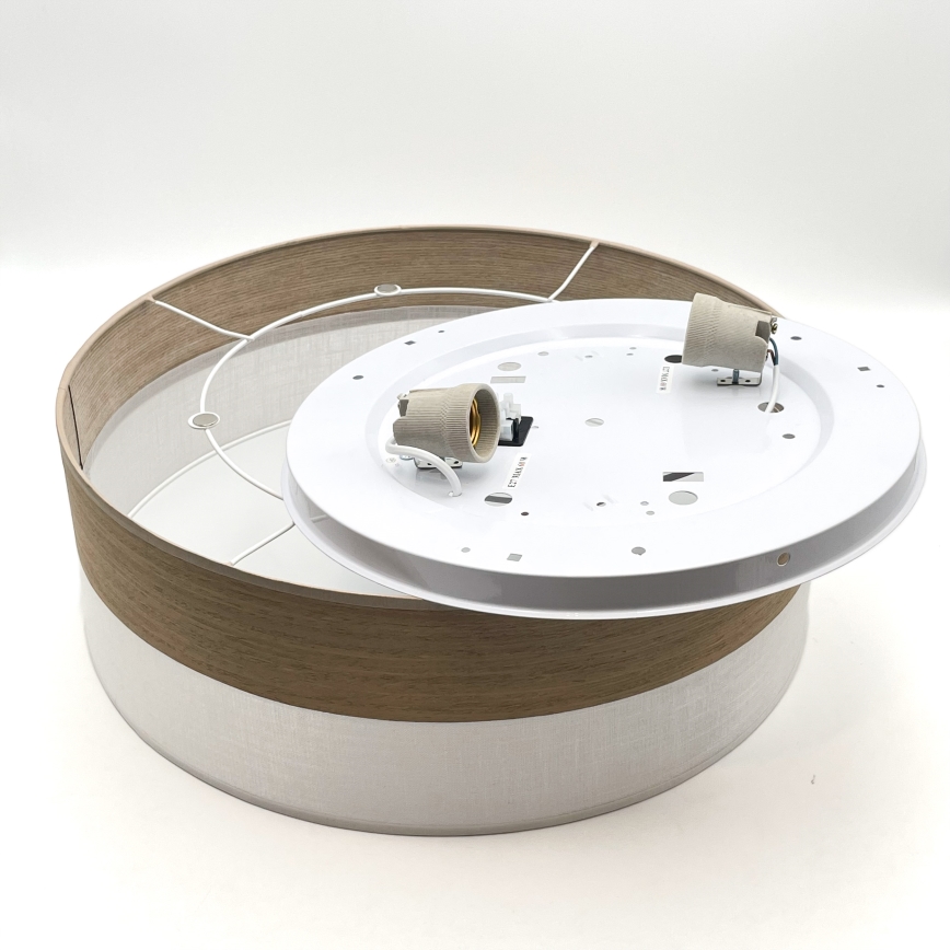 Ceiling light SIRJA WOOD 2xE27/15W/230V d. 45 cm white/oak