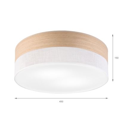 Ceiling light SIRJA WOOD 2xE27/15W/230V d. 45 cm white/oak