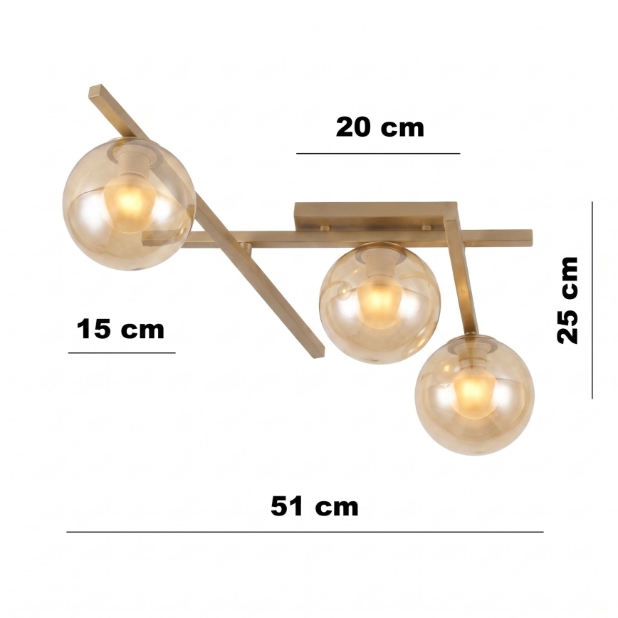 Ceiling light SMART 3xE14/10W/230V beige/smoked beige