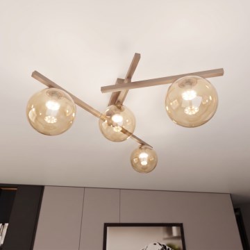 Ceiling light SMART 4xE14/10W/230V beige/smoked beige