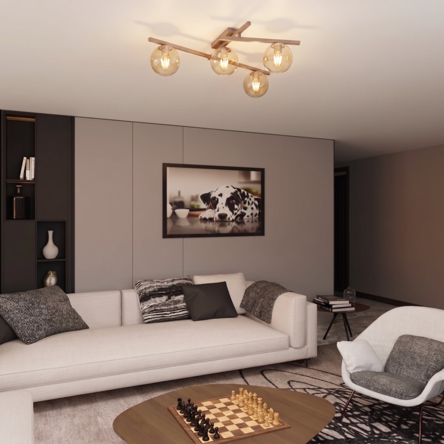 Ceiling light SMART 4xE14/10W/230V beige/smoked beige