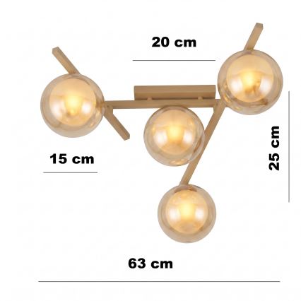Ceiling light SMART 4xE14/10W/230V beige/smoked beige