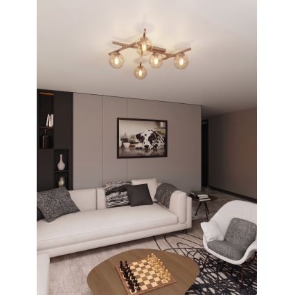Ceiling light SMART 5xE14/10W/230V beige/smoky beige