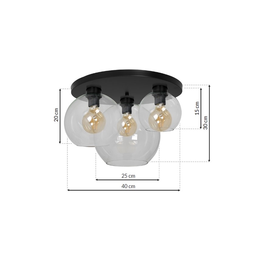 Ceiling light SOFIA 3xE27/60W/230V clear