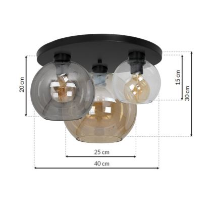 Ceiling light SOFIA 3xE27/60W/230V mix