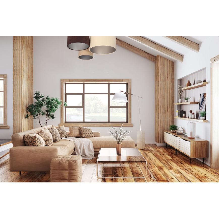 Ceiling light SPACE 3xE27/60W/230V cream/brown/beige
