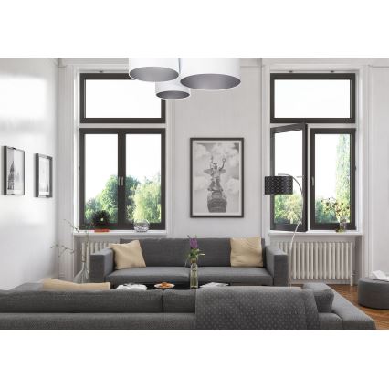 Ceiling light SPACE 3xE27/60W/230V white/silver