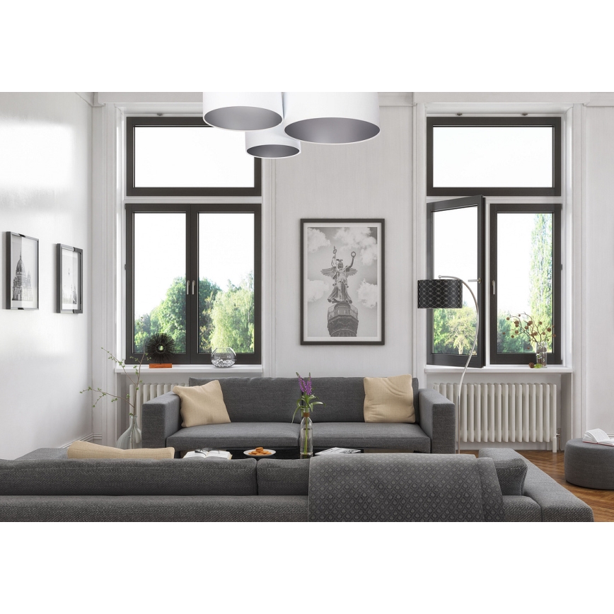 Ceiling light SPACE 3xE27/60W/230V white/silver