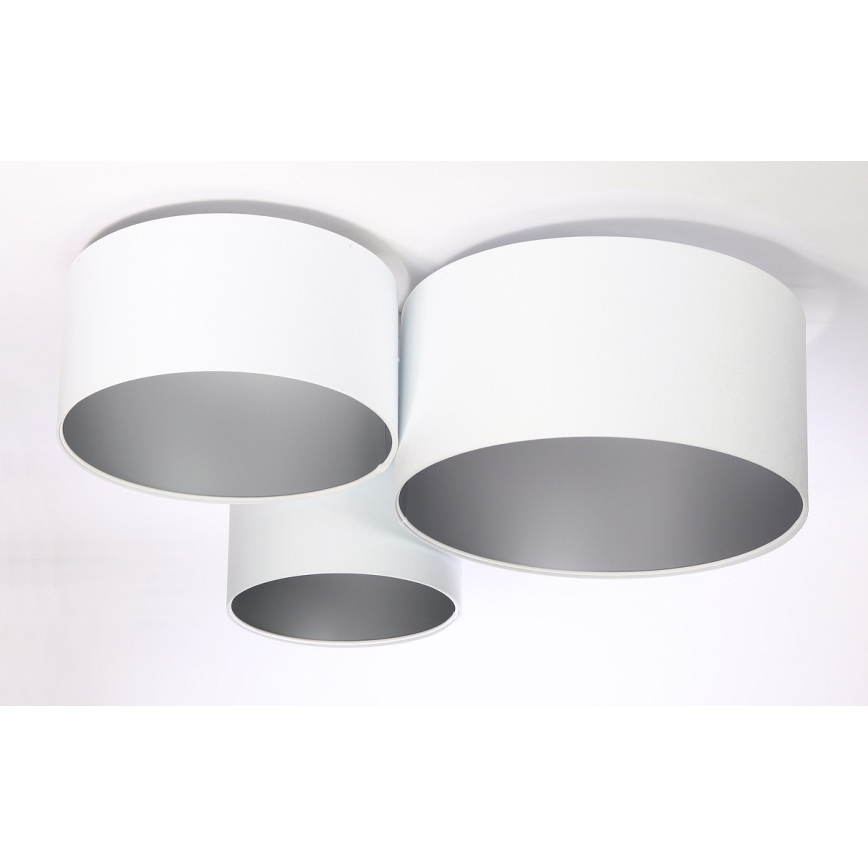 Ceiling light SPACE 3xE27/60W/230V white/silver