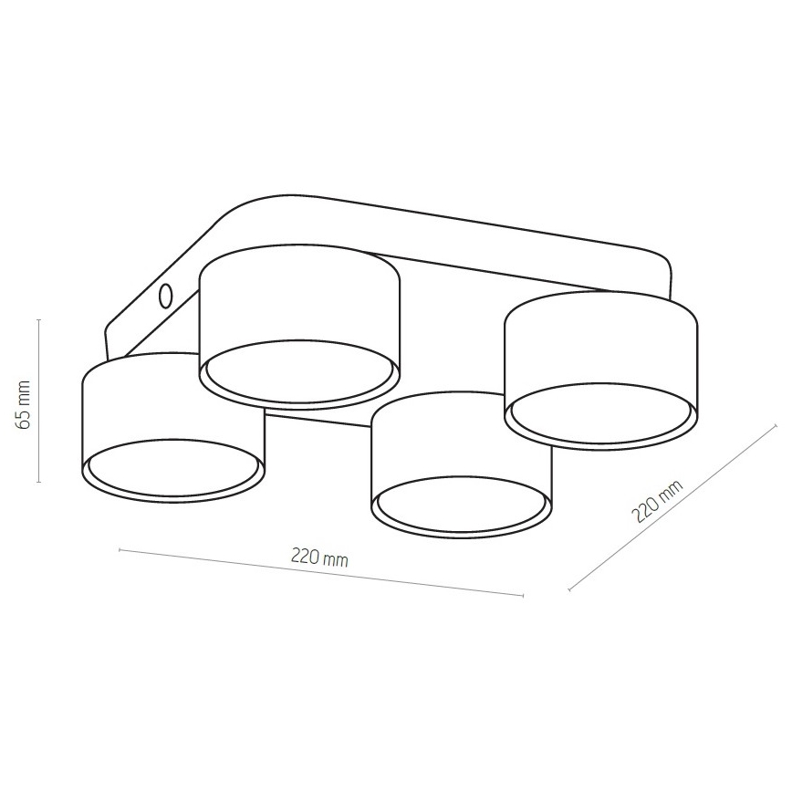 Ceiling light SPACE 4xGX53/15W/230V white
