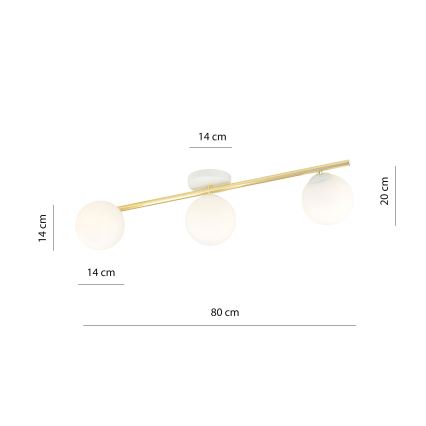 Ceiling light SPLENDI 3xE14/10W/230V white/gold