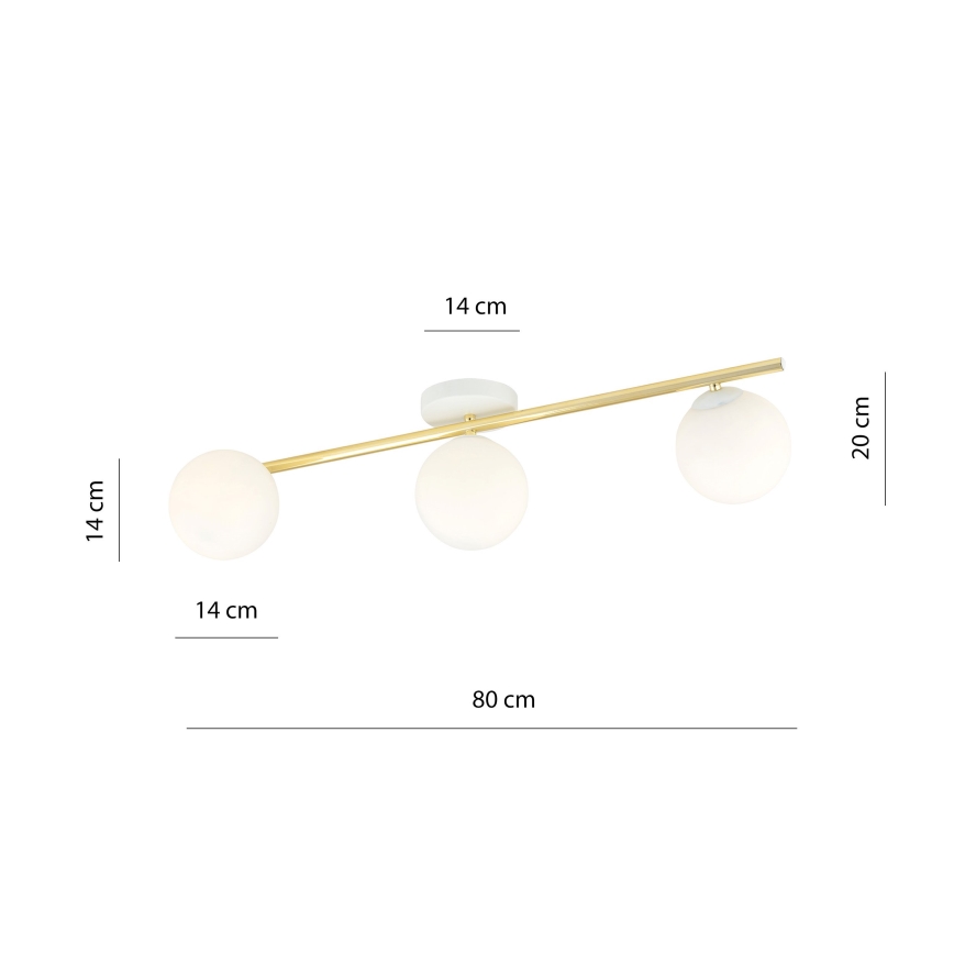 Ceiling light SPLENDI 3xE14/10W/230V white/gold