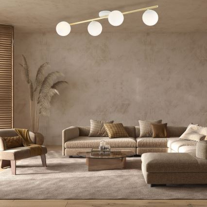 Ceiling light SPLENDI 4xE14/10W/230V white/gold