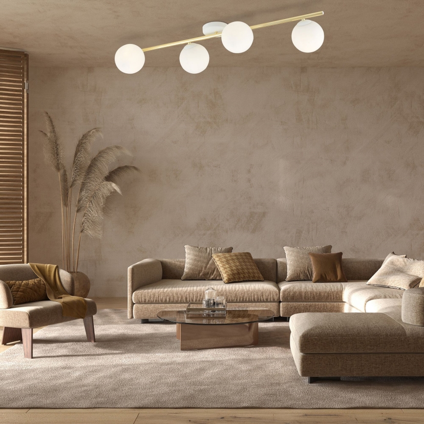 Ceiling light SPLENDI 4xE14/10W/230V white/gold