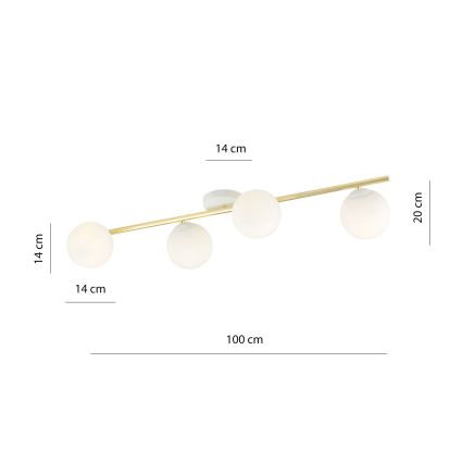 Ceiling light SPLENDI 4xE14/10W/230V white/gold
