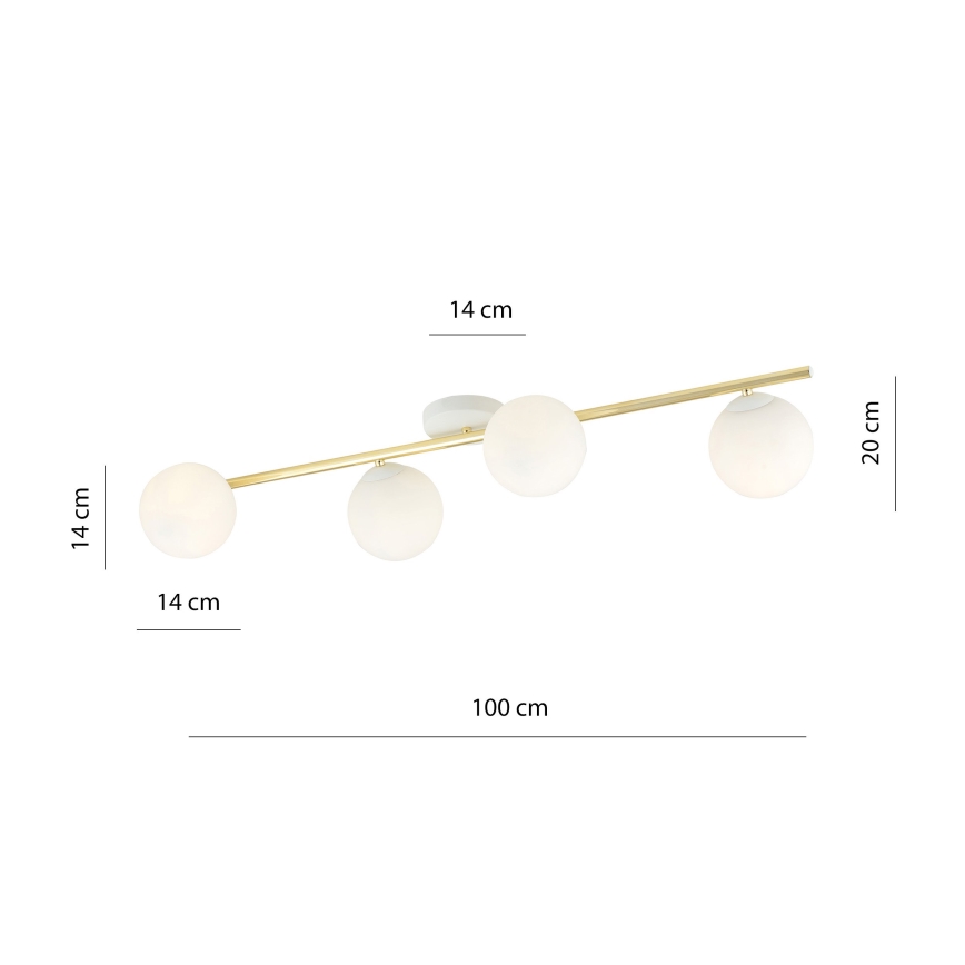 Ceiling light SPLENDI 4xE14/10W/230V white/gold