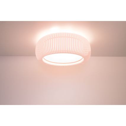 Ceiling light STRIPES 2xE27/40W/230V Ø 55 cm white/pink