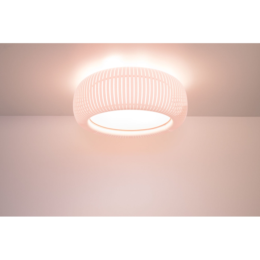 Ceiling light STRIPES 2xE27/40W/230V Ø 55 cm white/pink