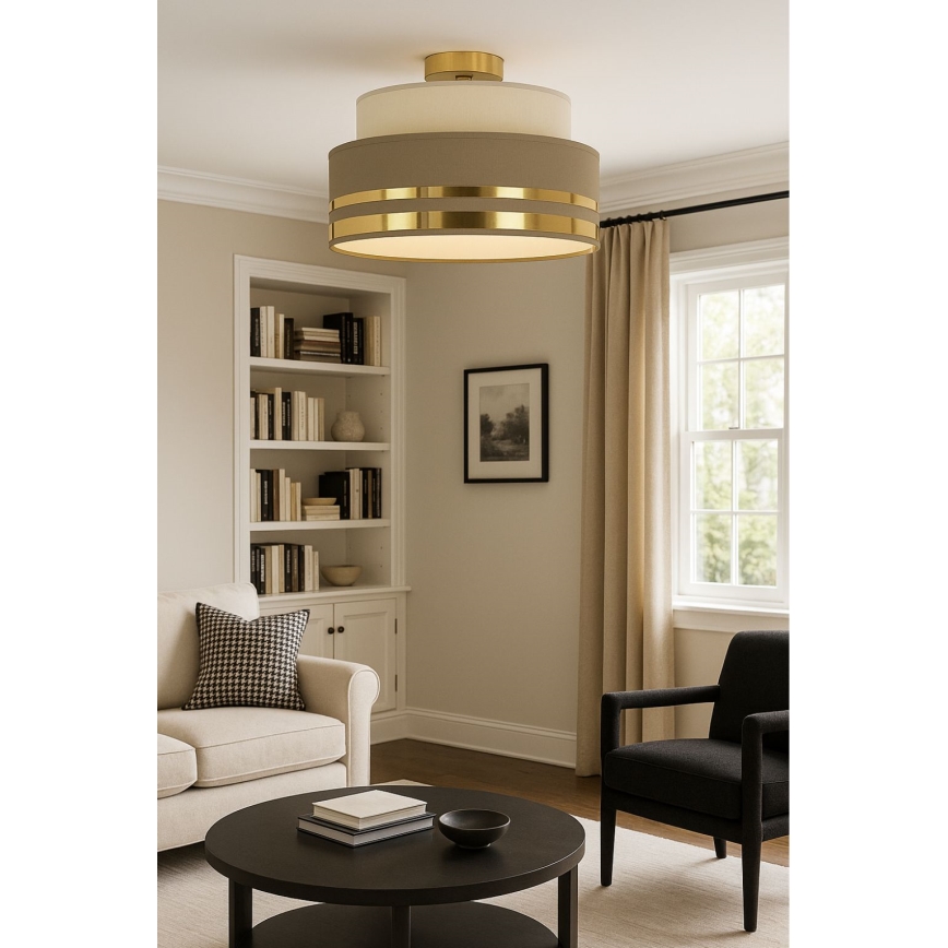 Ceiling light TAMI 1xE27/60W/230V beige/brown/gold