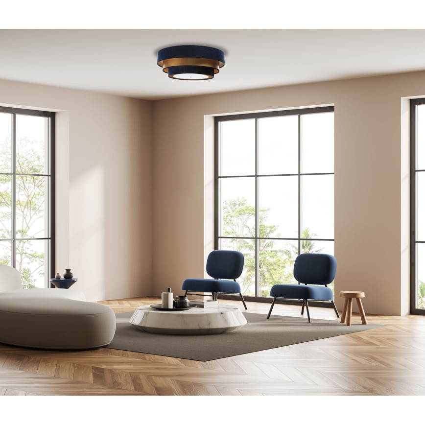 Ceiling light TRINITI 2xE27/60W/230V blue/gold