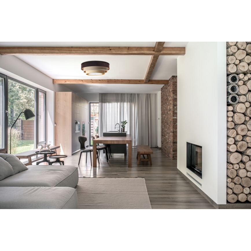 Ceiling light TRINITI 2xE27/60W/230V brown/beige/gold