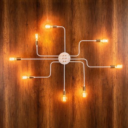 Ceiling light TRUVA 8xE27/40W/230V white/gold