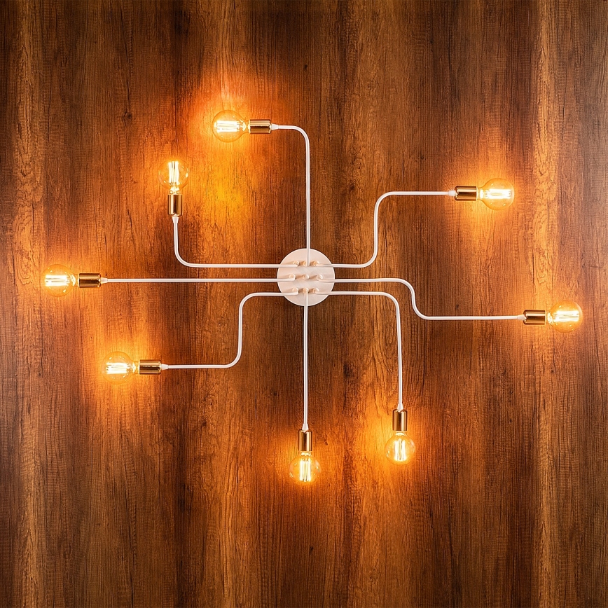 Ceiling light TRUVA 8xE27/40W/230V white/gold
