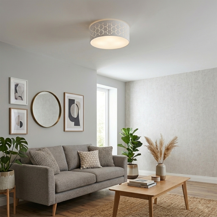 Ceiling light ULLE 1xE27/15W/230V Ø 35 cm white