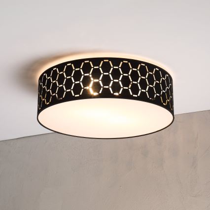 Ceiling light ULLE 2xE27/15W/230V Ø 45 cm black