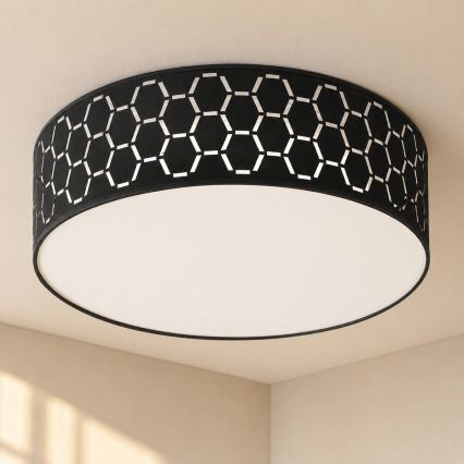 Ceiling light ULLE 2xE27/15W/230V Ø 45 cm black
