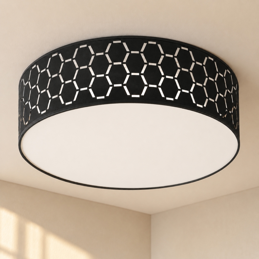 Ceiling light ULLE 2xE27/15W/230V Ø 45 cm black