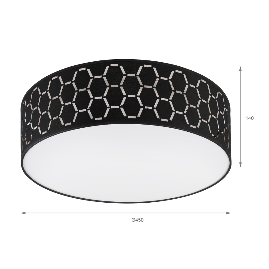 Ceiling light ULLE 2xE27/15W/230V Ø 45 cm black