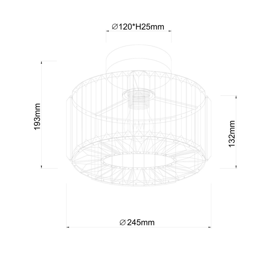 Ceiling light VETRO 1xE27/15W/230V Ø 24.5 cm gold